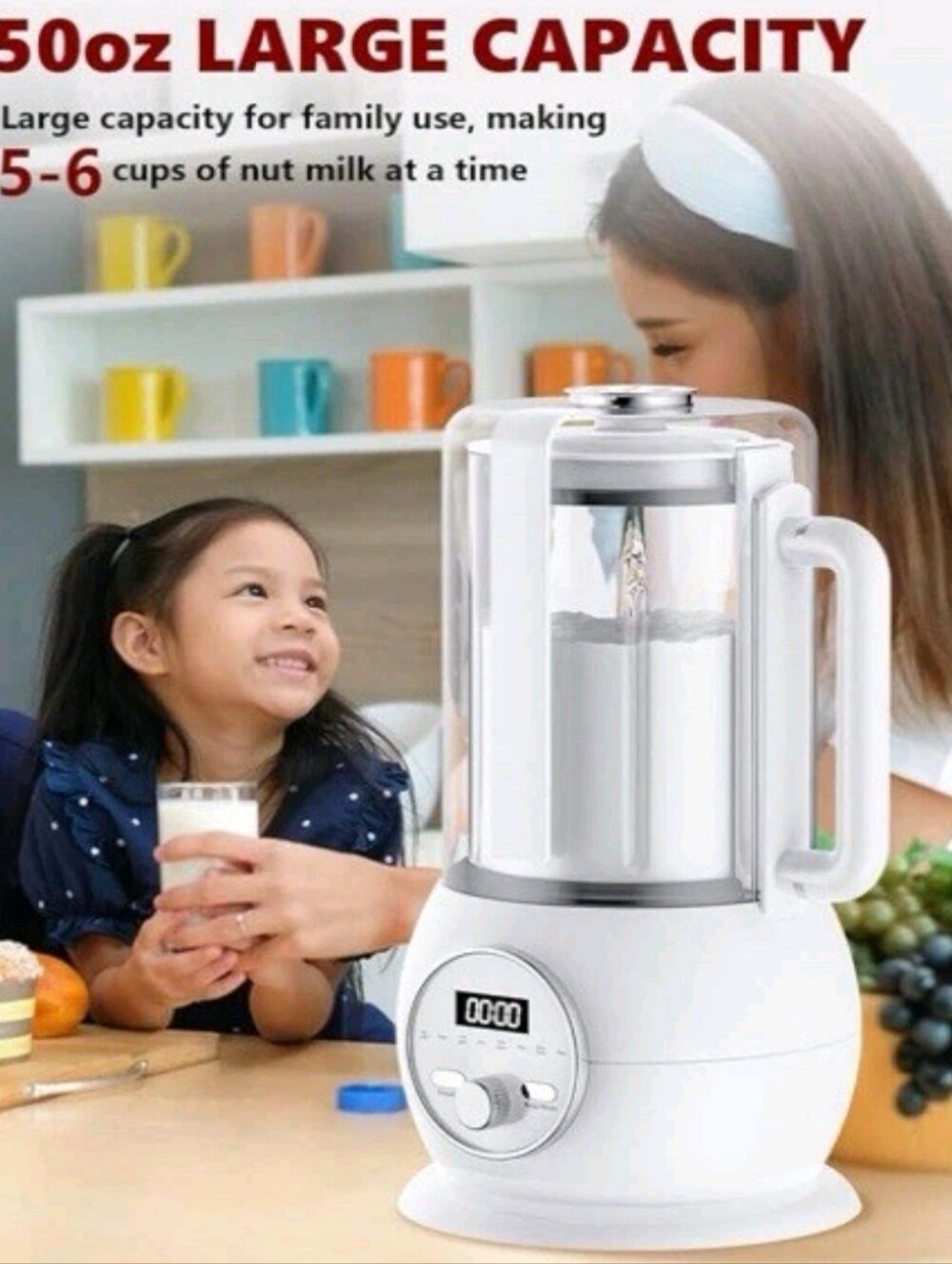 NIB! Nut Milk Maker 8 in 1 Function with Digital Timer And Self Cleaning - Picture 7 of 13